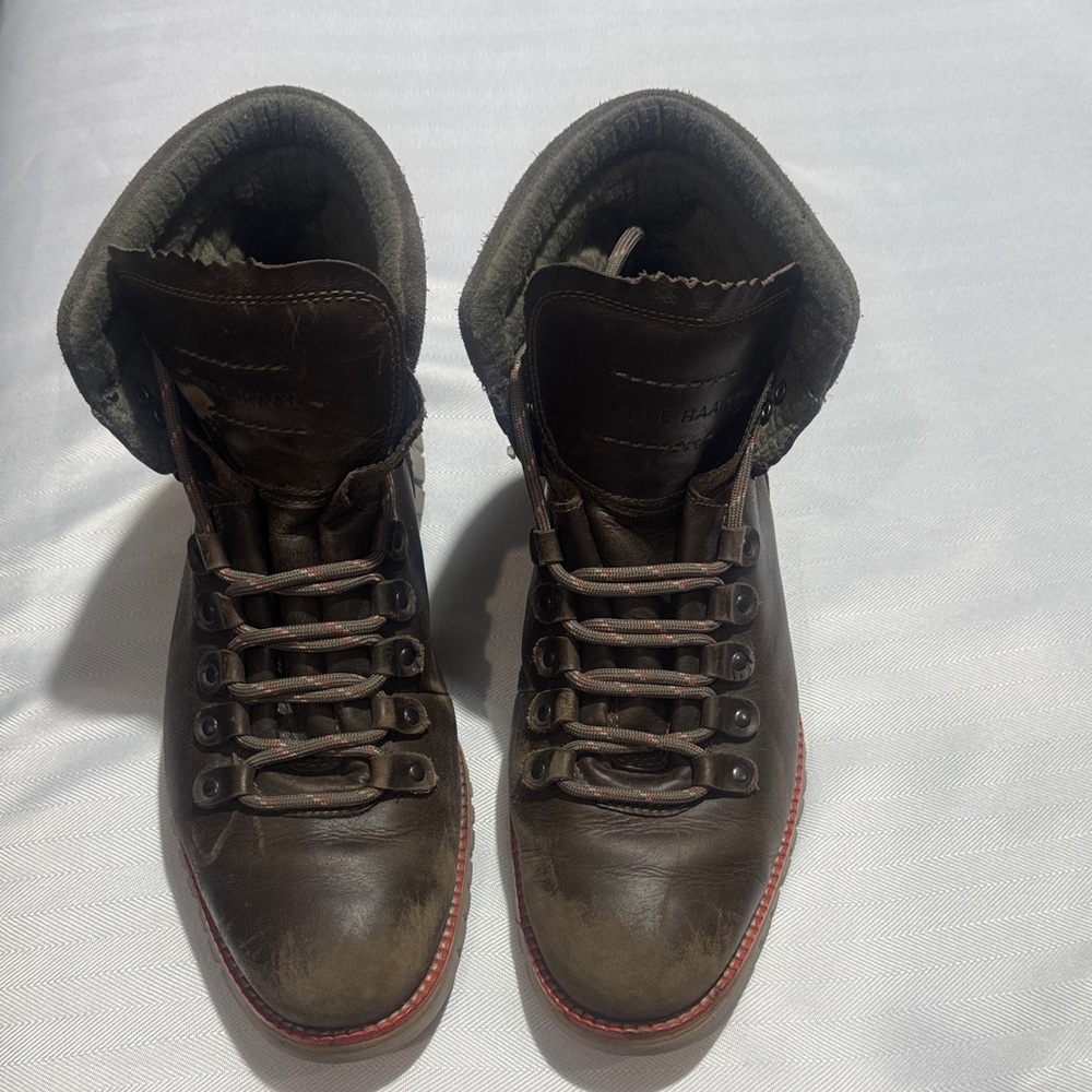 Cole Haan Brown Leather Lace-Up Men's Boots